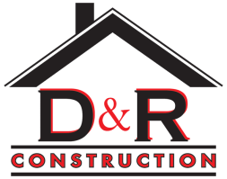 Red and black D&R Construction Logo