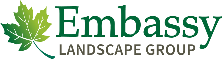 Green and grey Embassy Landscape Group logo